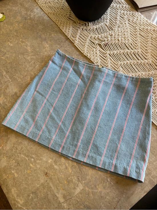 Alexander Wang Dresses & Skirts - Alexander Wang Light Blue Mini Skirt with Pink Stripe Detail